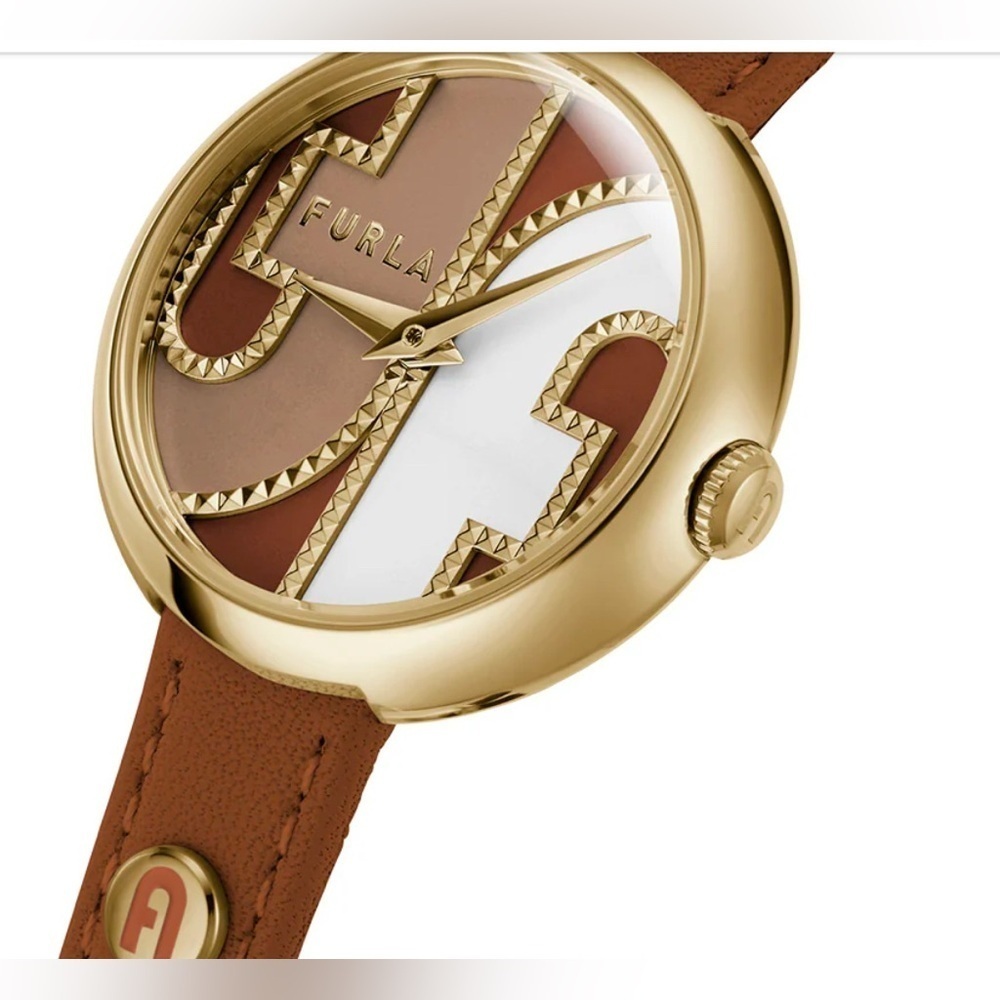 Furla Cosy Brown Genuine Leather Strap Watch